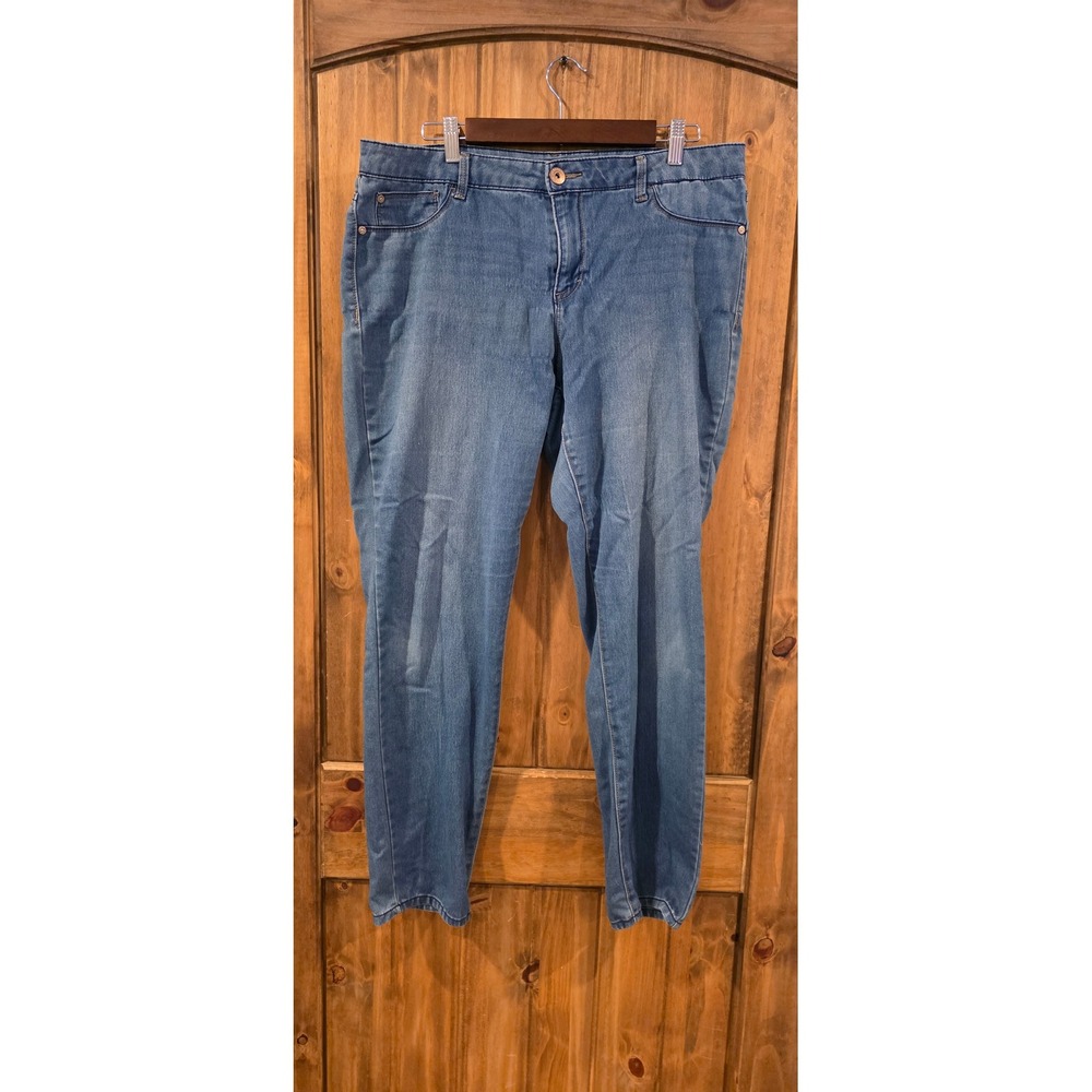 Jordache Super Skinny Jeans Womens 14 Blue Excellent Stretch Denim Mid Rise